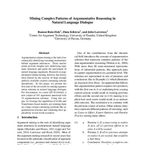 Mining Complex Patterns of Argumentative Reasoning in Natural Language ...
