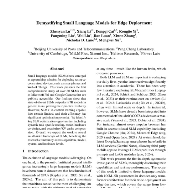 Demystifying Small Language Models for Edge Deployment - ACL Anthology