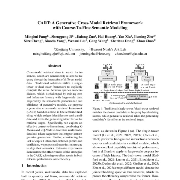 CART: A Generative Cross-Modal Retrieval Framework With Coarse-To-Fine ...