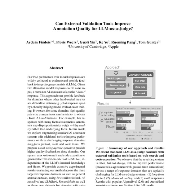 Can External Validation Tools Improve Annotation Quality for LLM-as-a ...