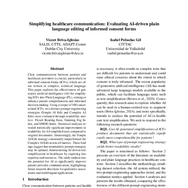 Simplifying healthcare communication: Evaluating AI-driven plain ...