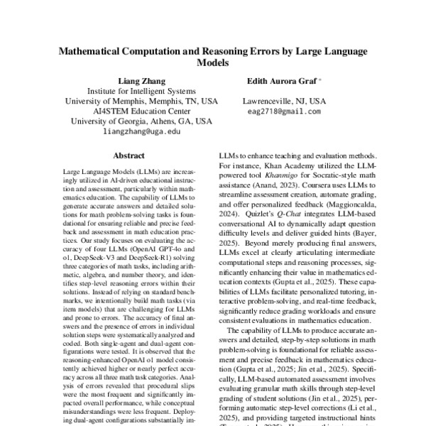 Mathematical Computation and Reasoning Errors by Large Language Models ...