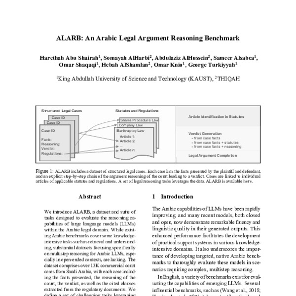 ALARB: An Arabic Legal Argument Reasoning Benchmark - ACL Anthology