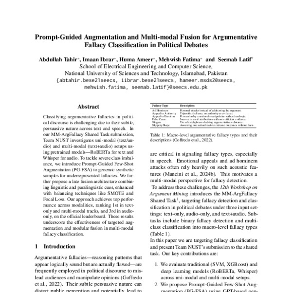 Prompt-Guided Augmentation and Multi-modal Fusion for Argumentative ...