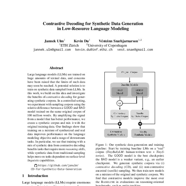 Contrastive Decoding for Synthetic Data Generation in Low-Resource ...