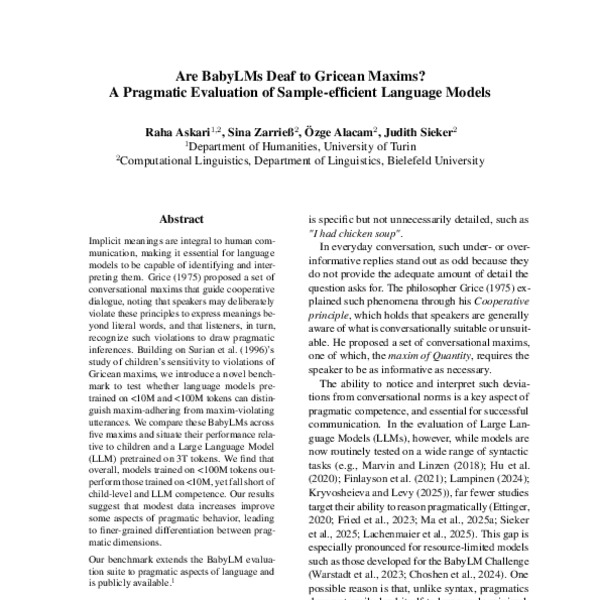 Are BabyLMs Deaf to Gricean Maxims? A Pragmatic Evaluation of Sample