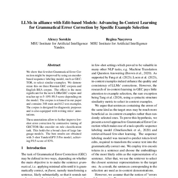 LLMs in alliance with Edit-based models: advancing In-Context Learning ...