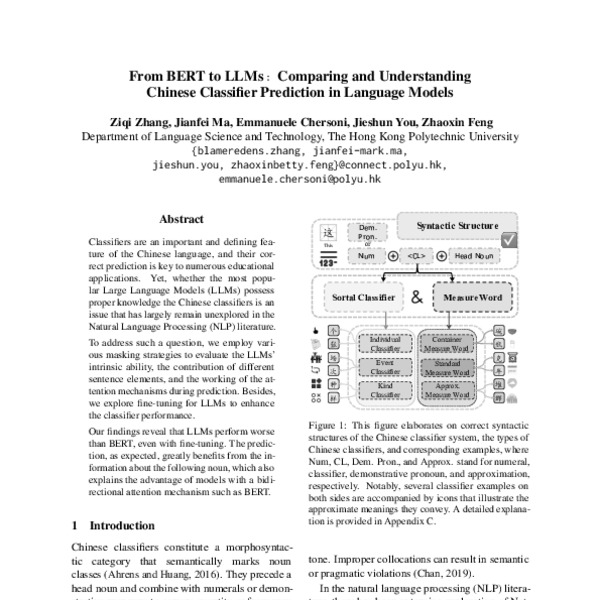 From BERT to LLMs: Comparing and Understanding Chinese Classifier ...