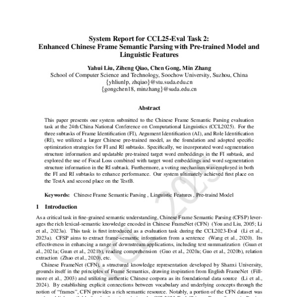 System Report for CCL25-Eval Task 2: Enhanced Chinese Frame Semantic ...