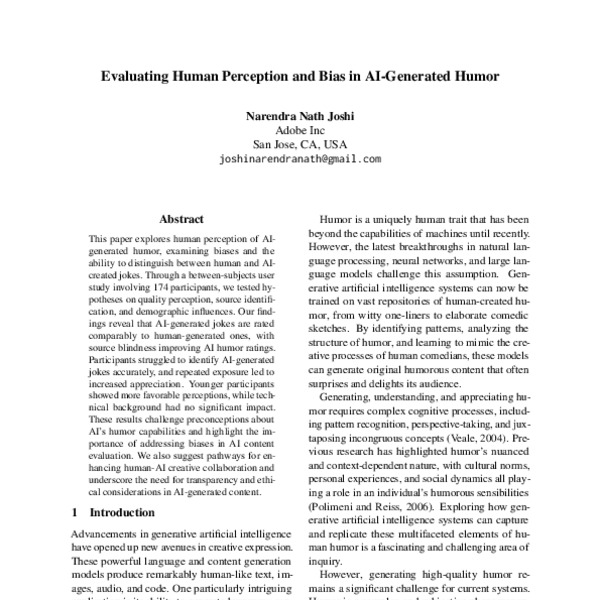 Evaluating Human Perception and Bias in AI-Generated Humor - ACL Anthology