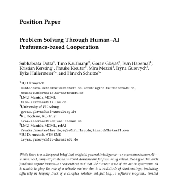 Problem Solving Through Human–AI Preference-based Cooperation - ACL ...