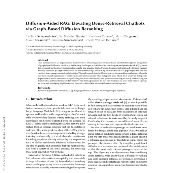 Diffusion-Aided RAG: Elevating Dense-Retrieval Chatbots via Graph-Based ...