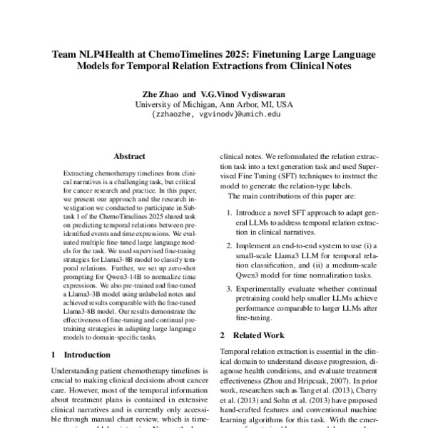 Team NLP4Health at ChemoTimelines 2025: Finetuning Large Language ...