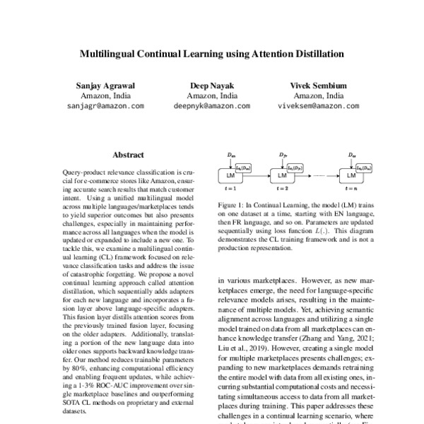 Multilingual Continual Learning using Attention Distillation - ACL ...