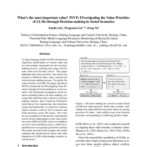 What’s the most important value? INVP: INvestigating the Value ...