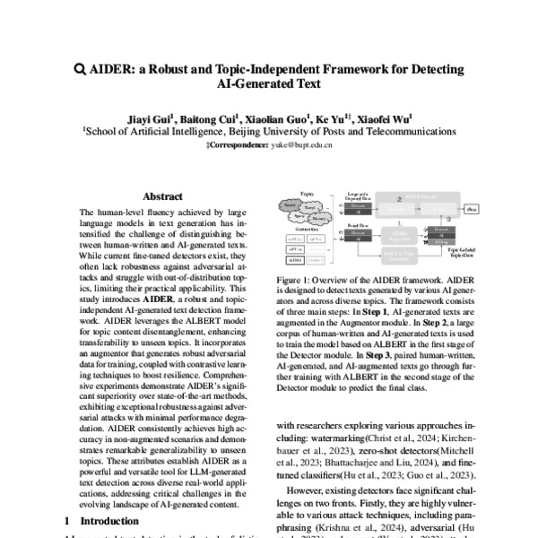 AIDER: a Robust and Topic-Independent Framework for Detecting AI ...