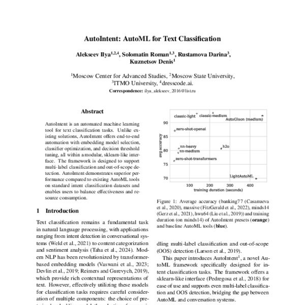 AutoIntent: AutoML for Text Classification - ACL Anthology