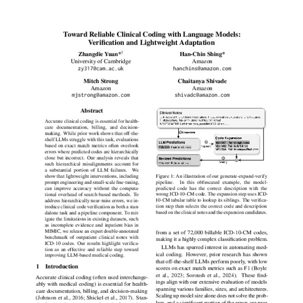 Toward Reliable Clinical Coding with Language Models: Verification and ...