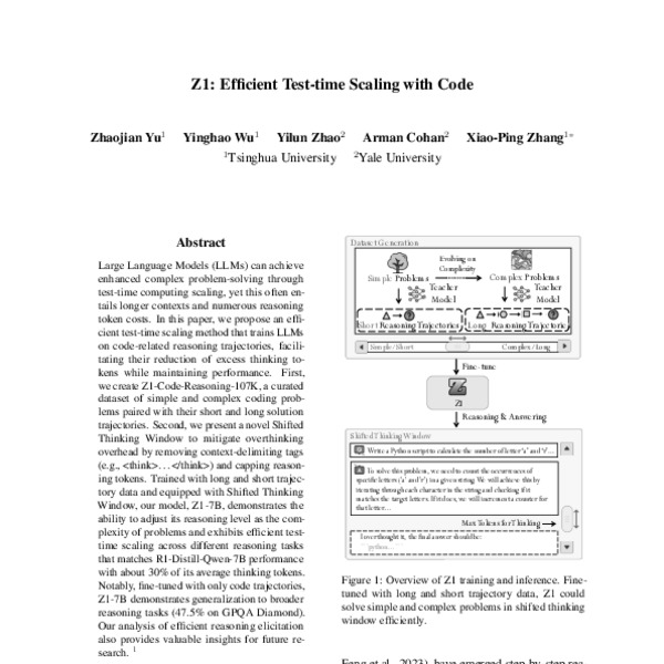 Z1: Efficient Test-time Scaling with Code - ACL Anthology