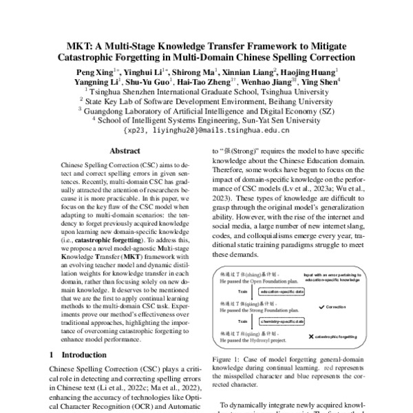 MKT: A Multi-Stage Knowledge Transfer Framework to Mitigate ...