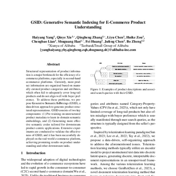 GSID: Generative Semantic Indexing for E-Commerce Product Understanding ...