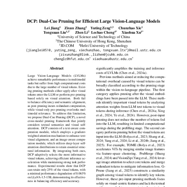 DCP: Dual-Cue Pruning for Efficient Large Vision-Language Models - ACL ...