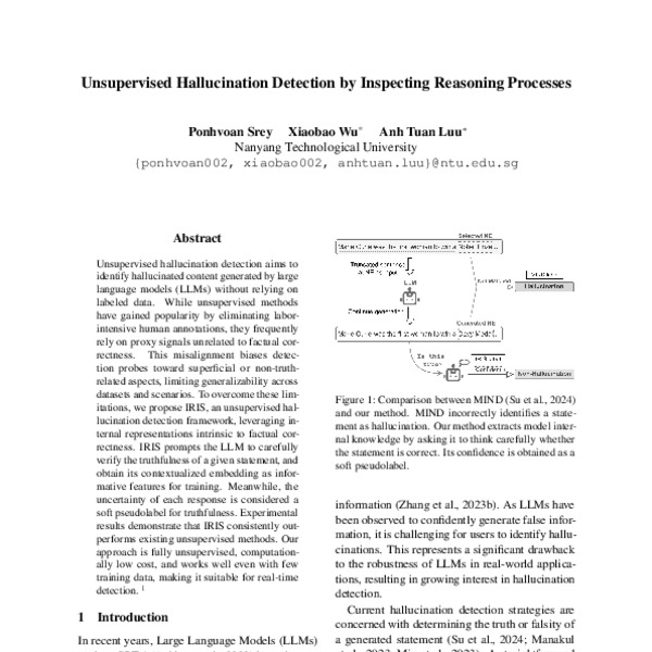Unsupervised Hallucination Detection by Inspecting Reasoning Processes ...
