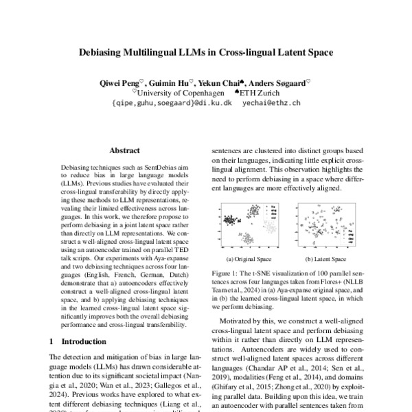 Debiasing Multilingual LLMs in Cross-lingual Latent Space - ACL Anthology