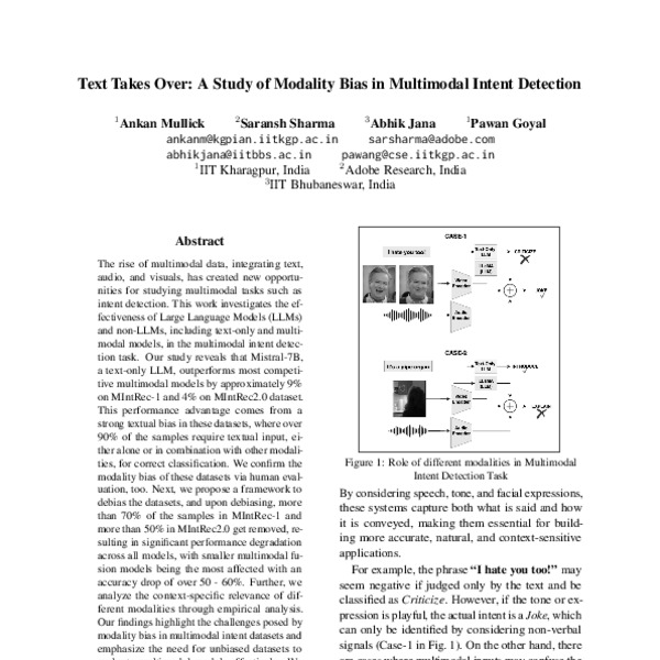 Text Takes Over: A Study of Modality Bias in Multimodal Intent ...