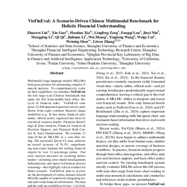 VisFinEval: A Scenario Driven Chinese Multimodal Benchmark for Holistic