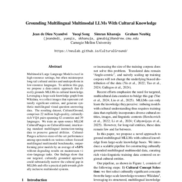Grounding Multilingual Multimodal LLMs With Cultural Knowledge - ACL ...