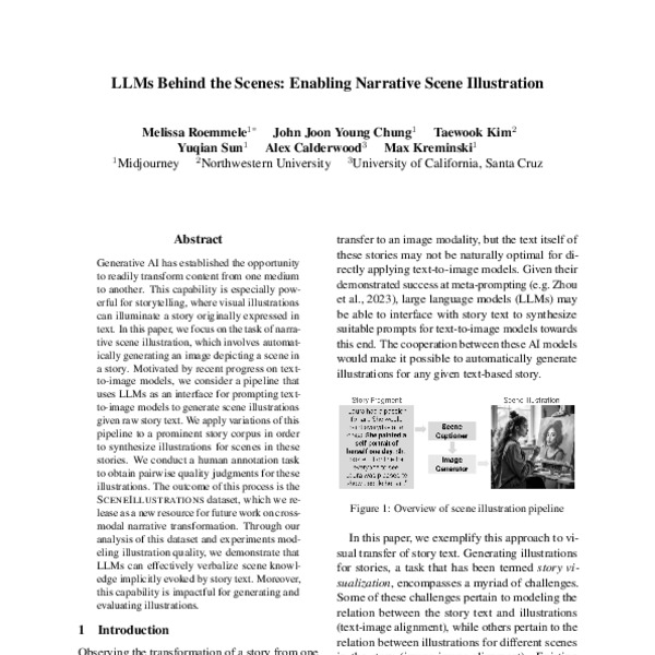 LLMs Behind the Scenes: Enabling Narrative Scene Illustration - ACL ...