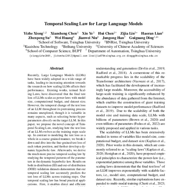 Temporal Scaling Law for Large Language Models - ACL Anthology
