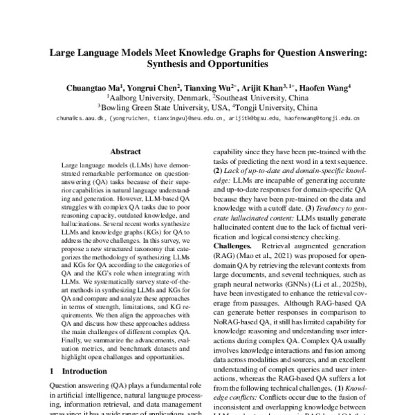 Large Language Models Meet Knowledge Graphs for Question Answering ...