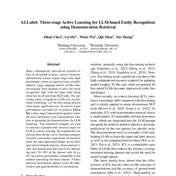 ALLabel: Three-stage Active Learning for LLM-based Entity Recognition ...