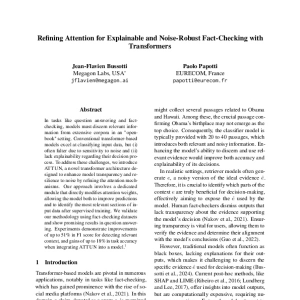 Refining Attention for Explainable and Noise-Robust Fact-Checking with ...