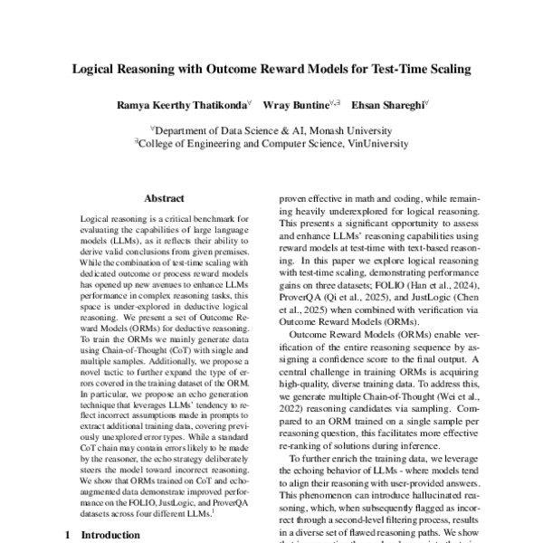 Logical Reasoning with Outcome Reward Models for Test-Time Scaling ...