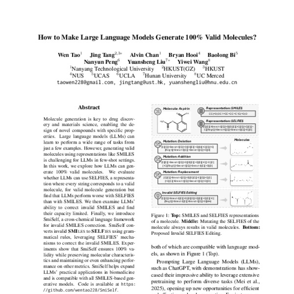 How to Make Large Language Models Generate 100% Valid Molecules? - ACL ...