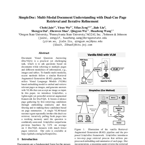 SimpleDoc: Multi‐Modal Document Understanding with Dual‐Cue Page ...