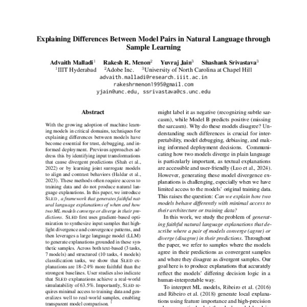Explaining Differences Between Model Pairs in Natural Language through ...