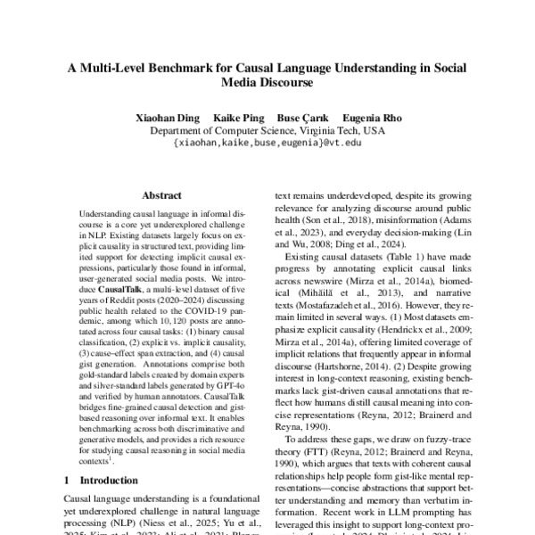 A Multi-Level Benchmark for Causal Language Understanding in Social ...