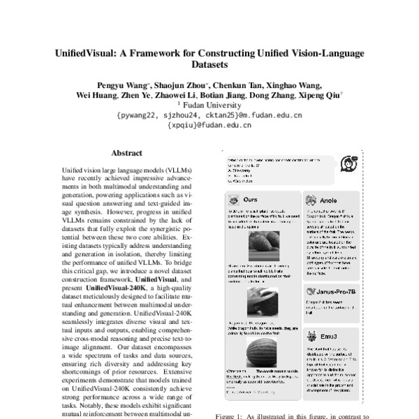 UnifiedVisual: A Framework for Constructing Unified Vision-Language ...