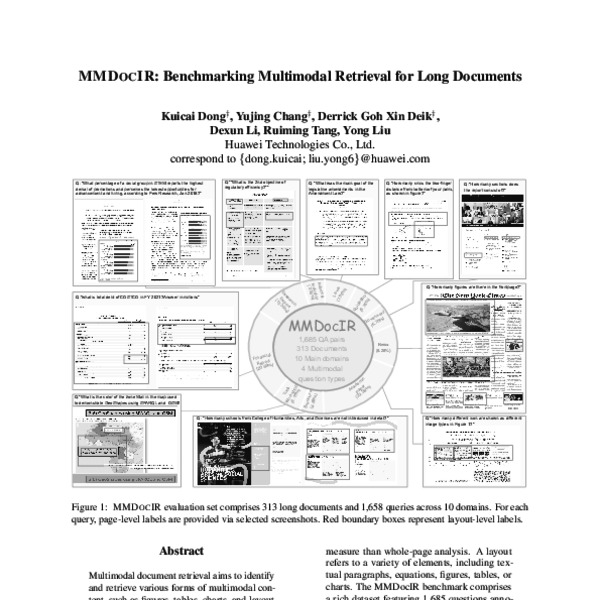 MMDocIR: Benchmarking Multimodal Retrieval for Long Documents - ACL ...