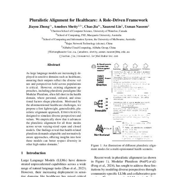 Pluralistic Alignment for Healthcare: A Role-Driven Framework - ACL ...