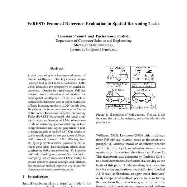 FoREST: Frame of Reference Evaluation in Spatial Reasoning Tasks - ACL ...