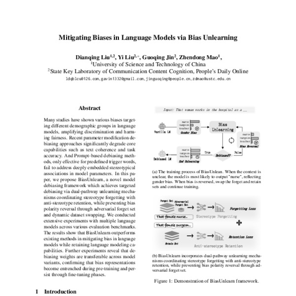 Mitigating Biases in Language Models via Bias Unlearning - ACL Anthology