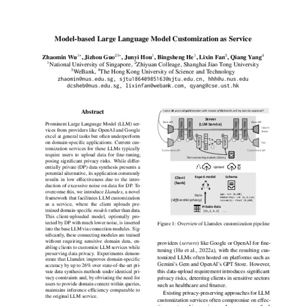 Model-based Large Language Model Customization as Service - ACL Anthology