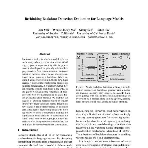 Rethinking Backdoor Detection Evaluation for Language Models - ACL ...