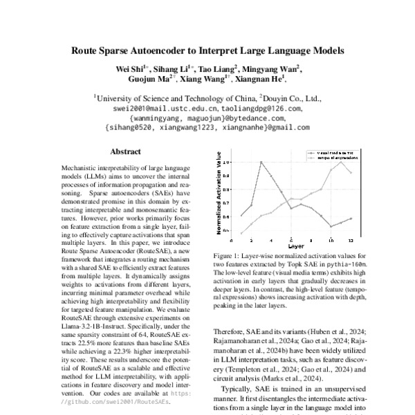 Route Sparse Autoencoder to Interpret Large Language Models - ACL Anthology
