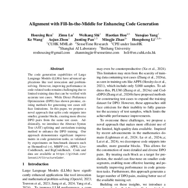 Alignment with Fill-In-the-Middle for Enhancing Code Generation - ACL ...